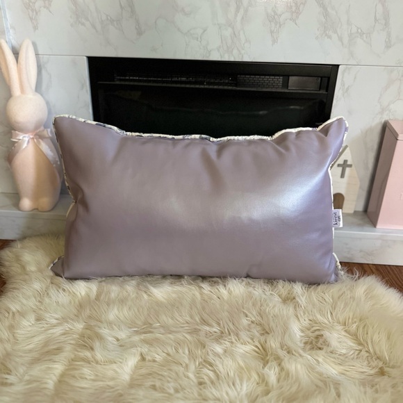 Lilac Pearl Faux Leather Throw Pillows - Picture 14 of 14